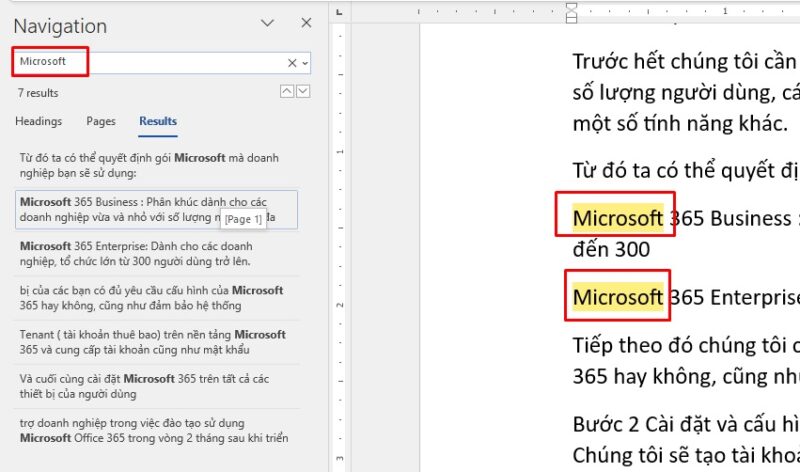 tìm kiếm và thay thế trong Word