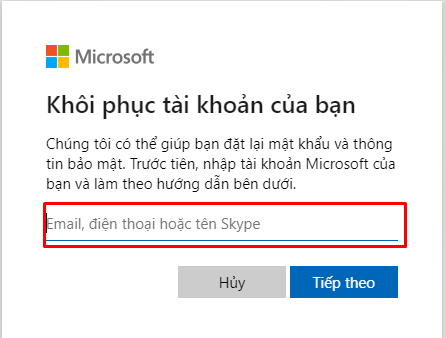 Tài khoản Microsoft bị khóa