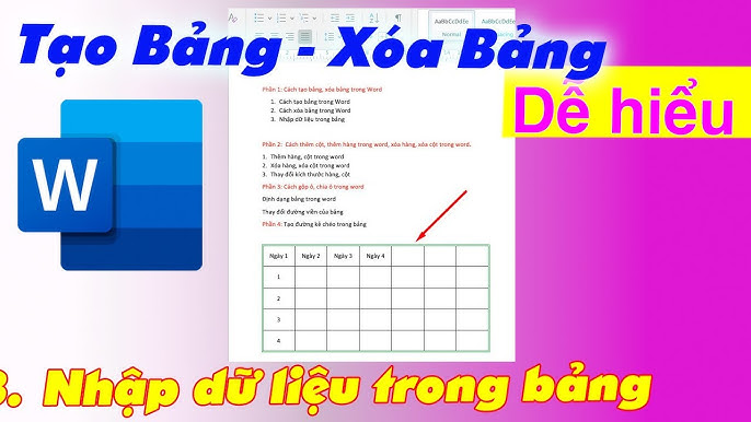 cách xóa bảng trong word mà không mất chữ