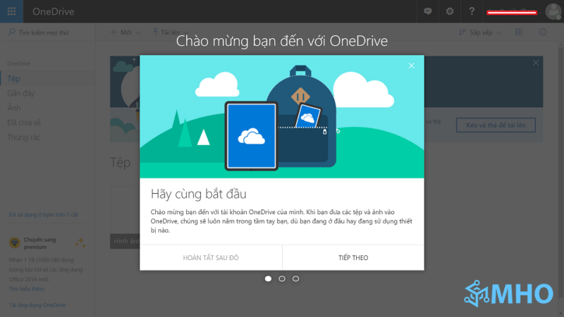 đăng nhập onedrive trên máy tính