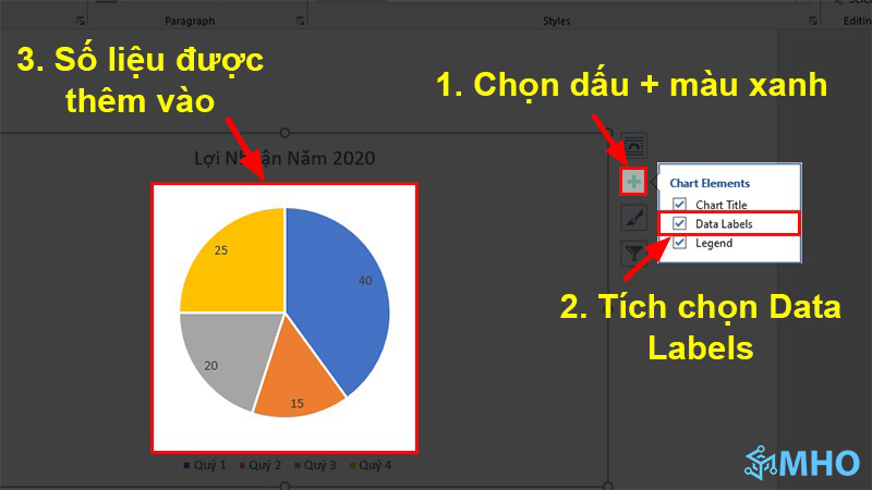 cách vẽ biểu đồ tròn trong word