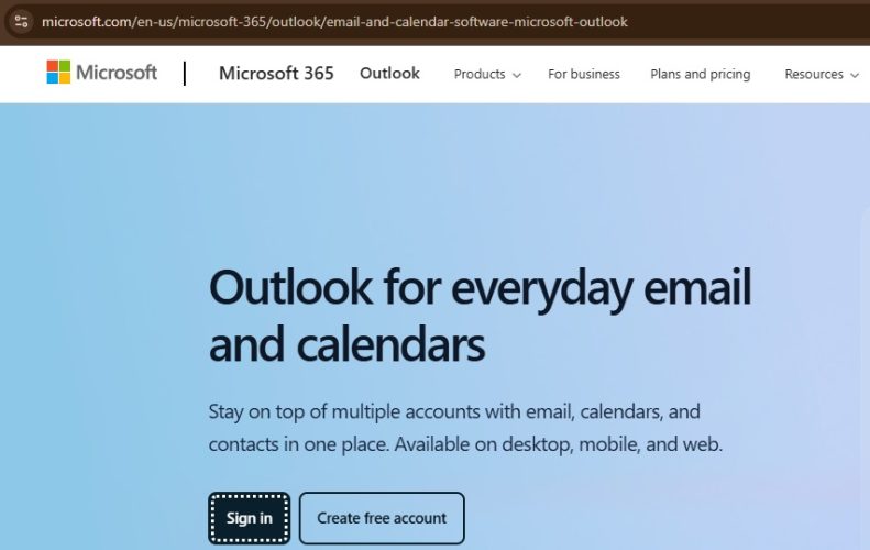 cách đăng nhập outlook