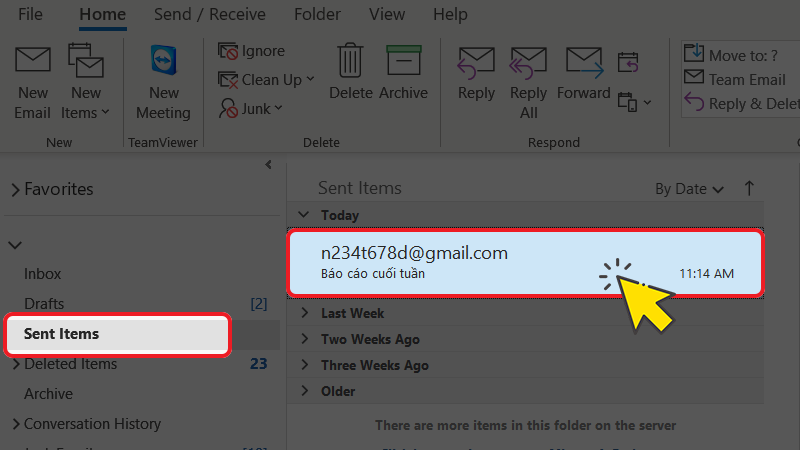 Cách thu hồi email đã gửi trong Outlook