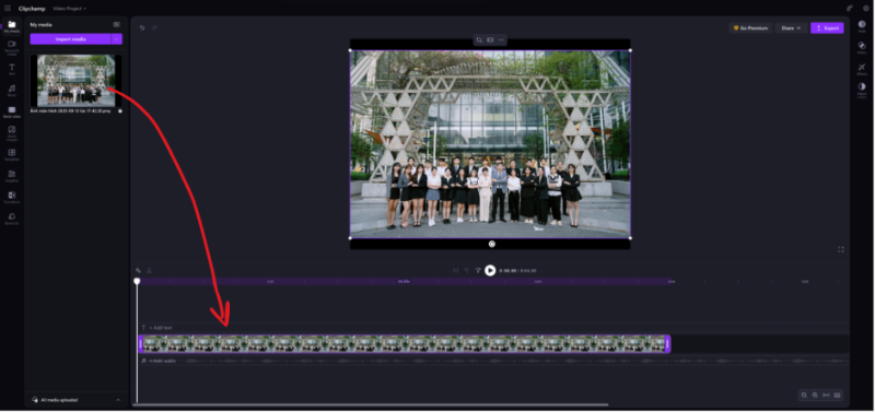 Thêm video vào dòng thời gian