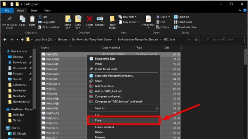 Sửa lỗi font chữ bằng cách tải full font tiếng Việt