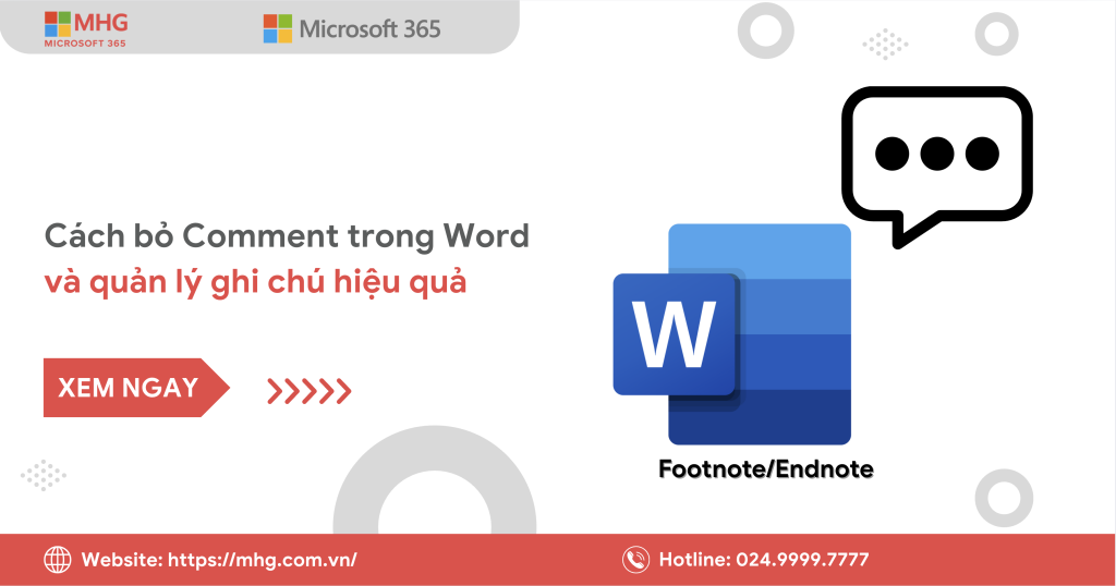 bỏ comment trong word