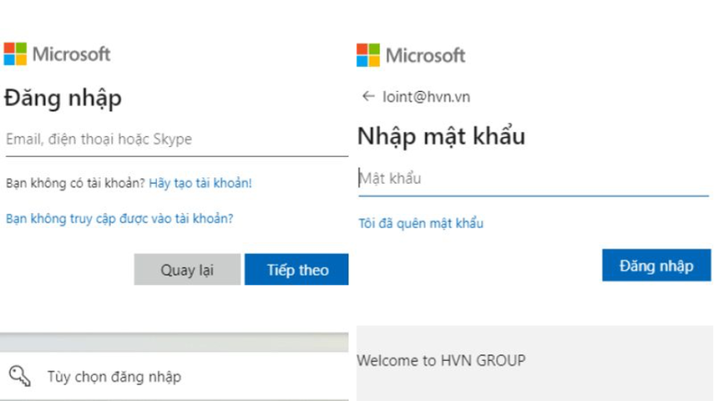 Office 365 đăng nhập bằng nền tảng trình duyệt Web