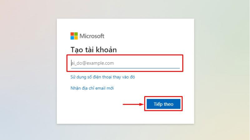Cách tạo tài khoản Microsoft 