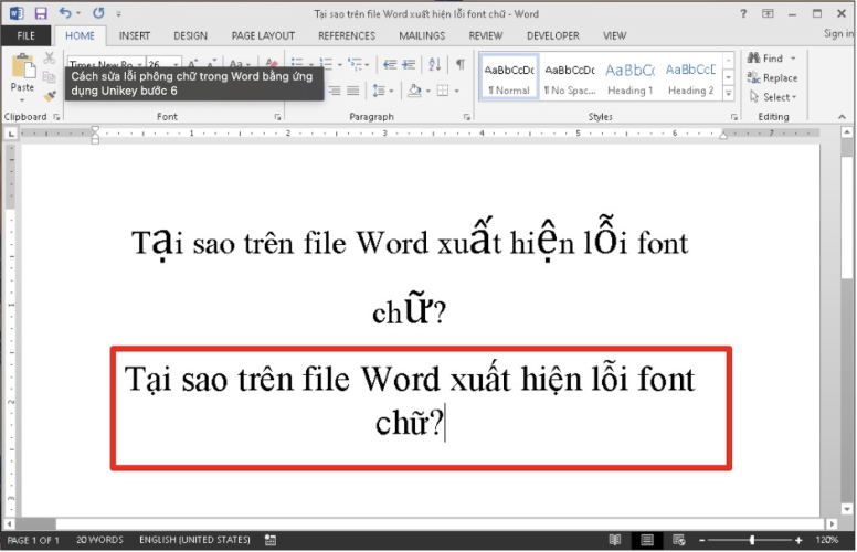 Cách sửa lỗi font chữ trong Microsoft Word bằng ứng dụng Unikey
