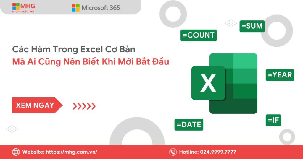 Các Hàm Trong Excel Cơ Bản
