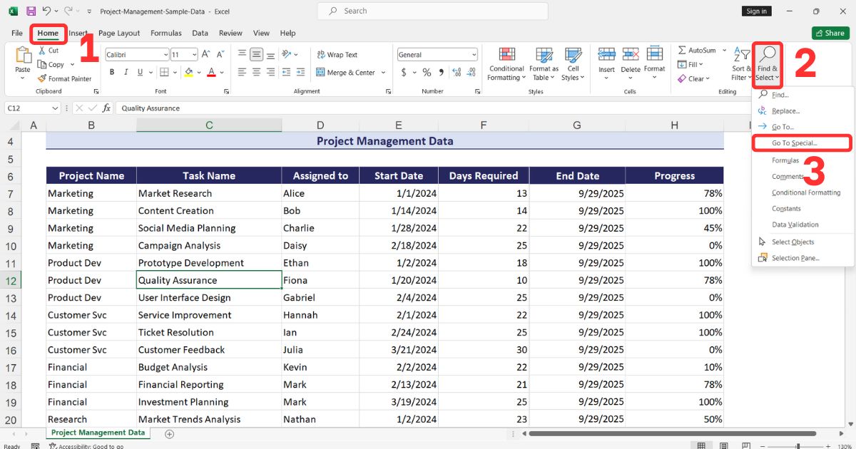 cách kiểm tra tại sao file Excel bị nặng Đếm và đánh giá công thức