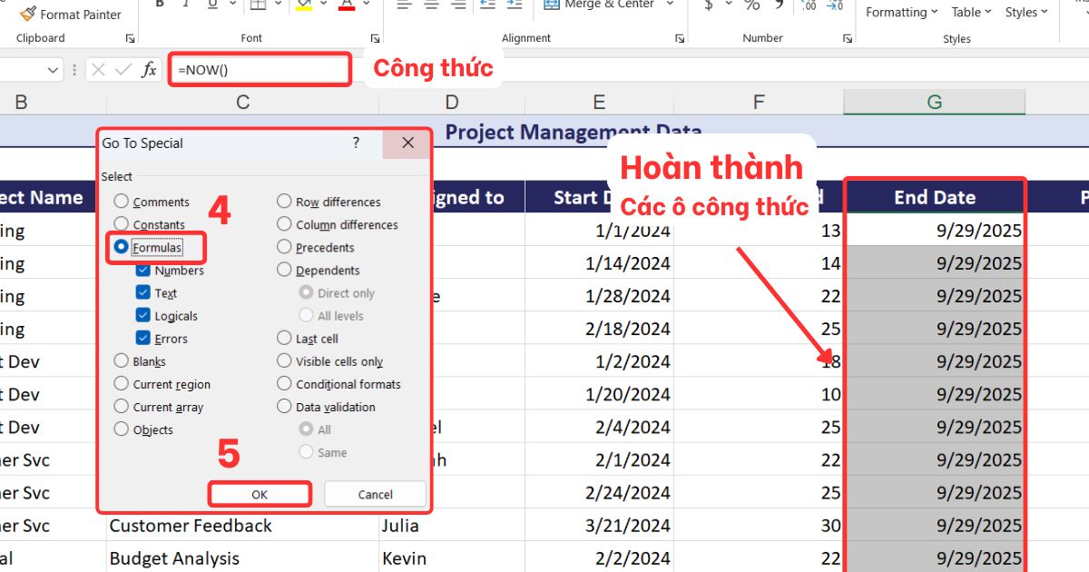 cách kiểm tra tại sao file Excel bị nặng Đếm và đánh giá công thức