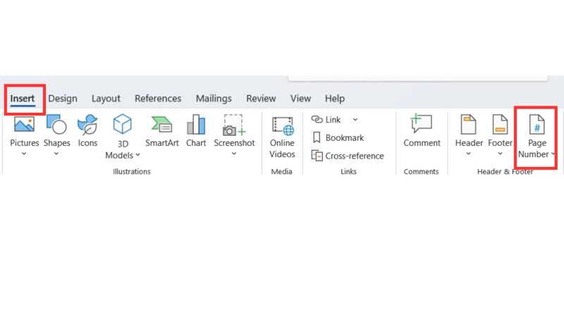 Sử dụng Header & Footer để chèn số trang và ký nháy