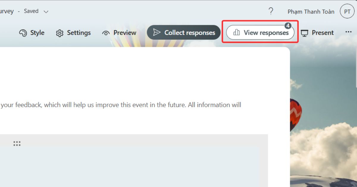 Hướng dẫn sử dụng Microsoft Forms Phân tích kết quả