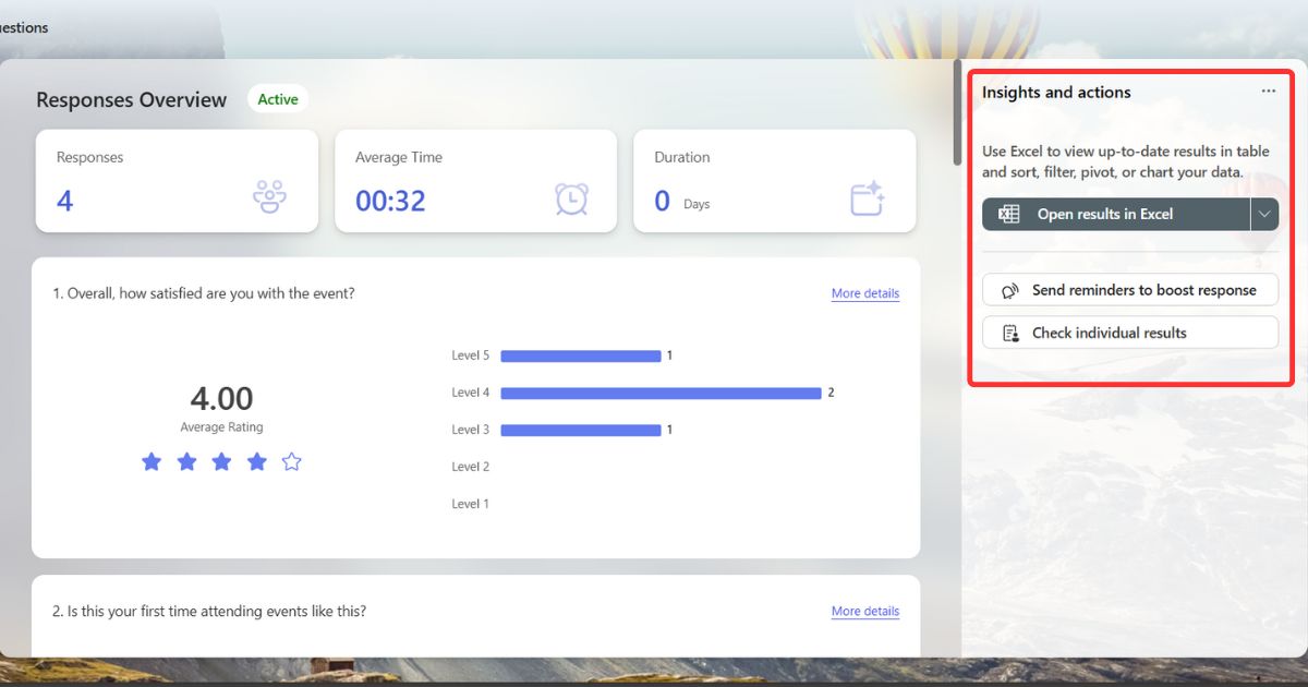 Hướng dẫn sử dụng Microsoft Forms Phân tích kết quả