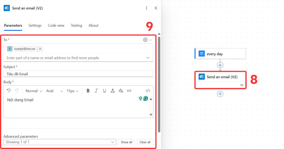Tạo quy trình gửi Email tự động bằng Template
