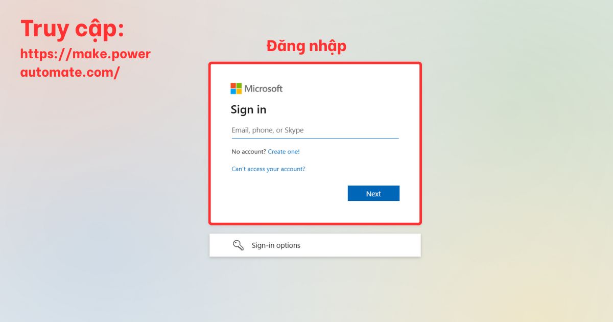 Cách đăng nhập vào Power Automate