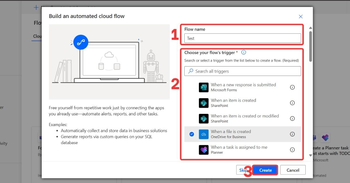 Tạo Flow tự động hóa công việc