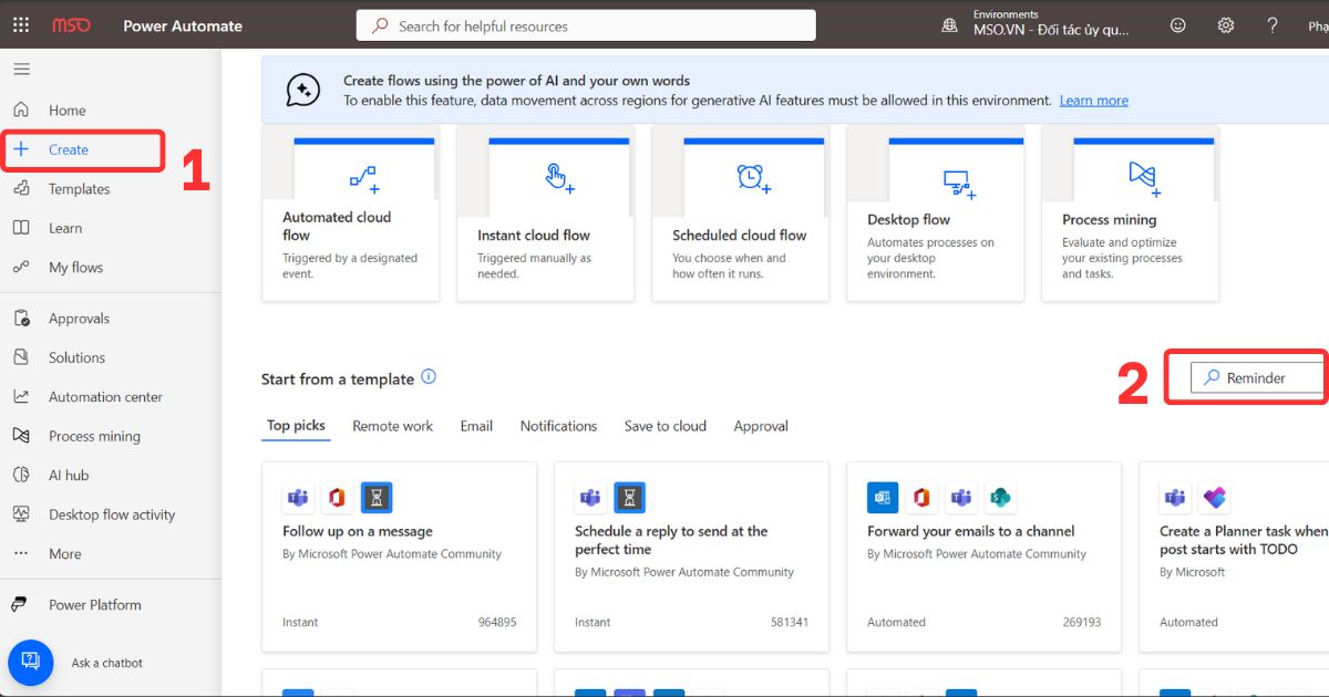 Tạo quy trình gửi Email tự động bằng Template