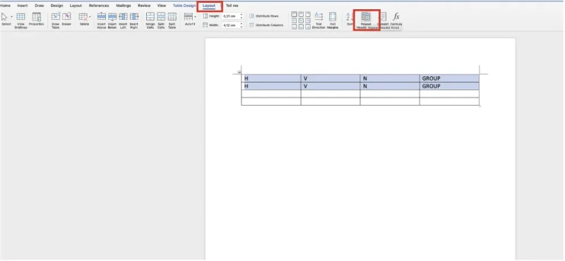 Cach lap lai tieu de trong Word voi repeat header row Cách lặp lại tiêu đề trong Word với Repeat Header Rows