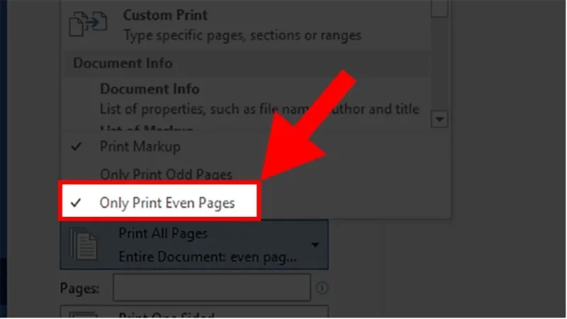 only print even pages 12 Trường hợp máy in không có hỗ trợ in hai mặt tự động