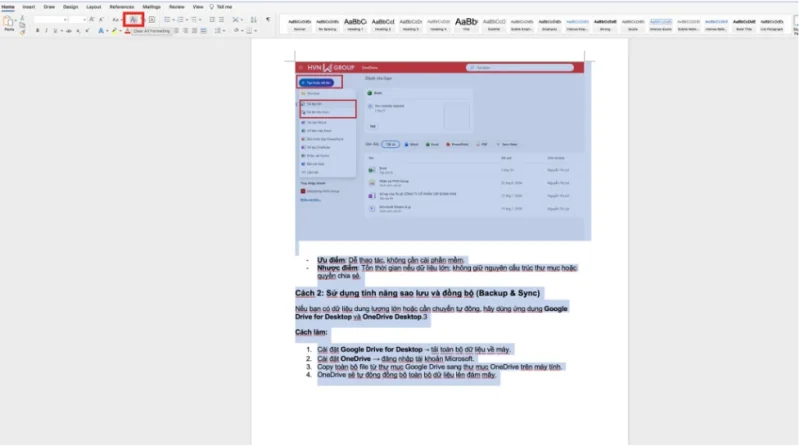 xoa khoang trang bang clear formatting Cách xóa khoảng cách dòng trong Word bằng Clear Formatting