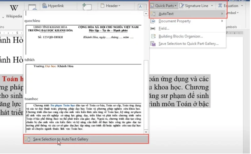 Cach chinh va xoa AutoText Cách chỉnh sửa AutoText