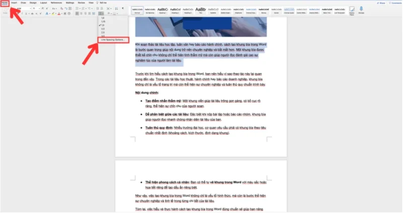 Line Spacing Options → Set Before After = 0 pt Line Spacing Options → Set Before After = 0 pt