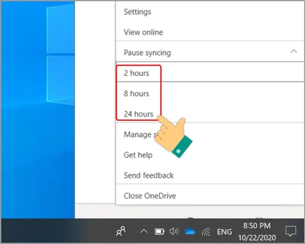 Bật chế độ tạm dừng đồng bộ OneDrive