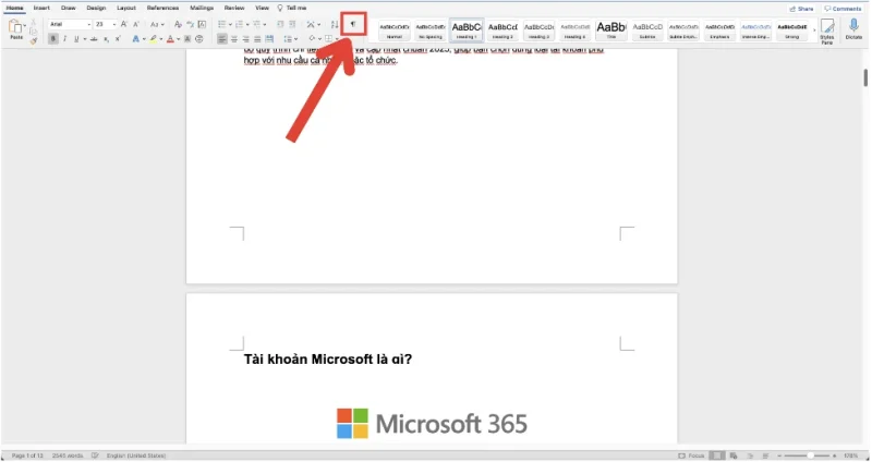 Cách bật/tắt Paragraph mark trong Word