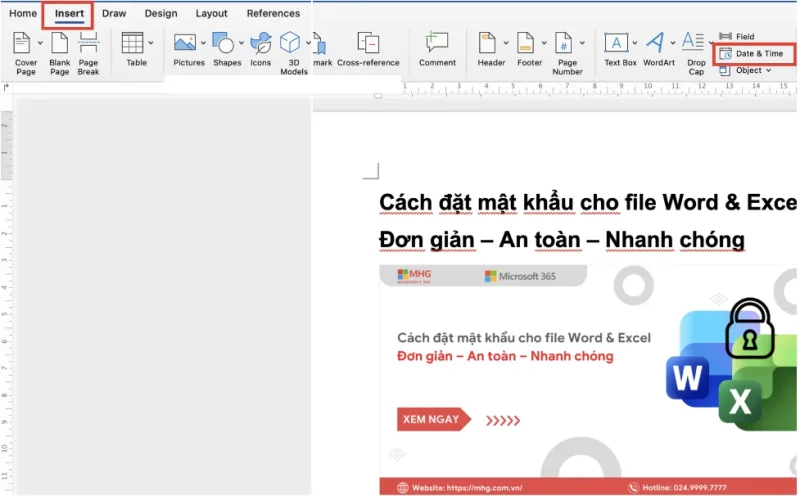 cach chen ngay thang trong phan mem Word Cách chèn ngày tháng trong phần mềm Word