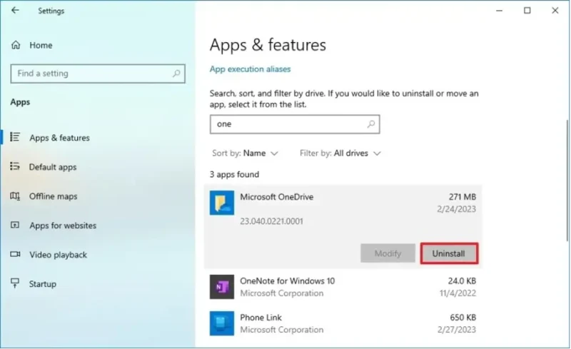Gỡ cài đặt OneDrive khỏi máy (tùy chọn)