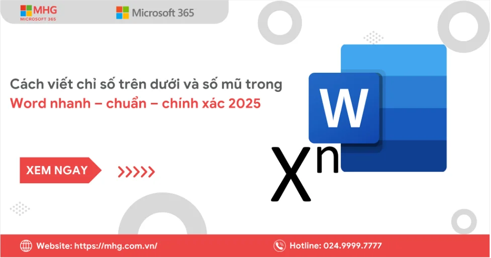 cach viet chi so tren duoi trong Word
