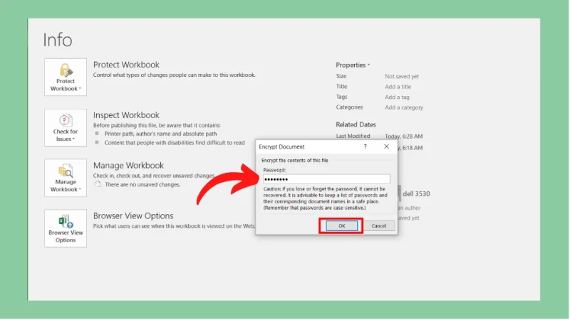 Cách đặt mật khẩu khóa file Excel 