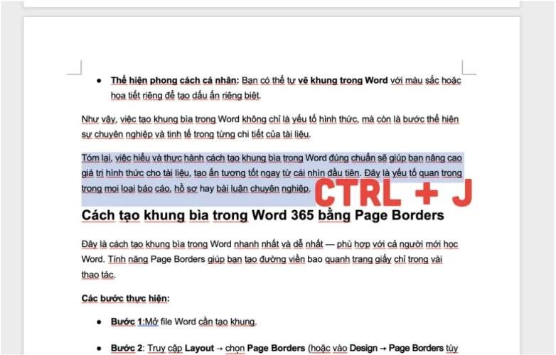 dung ctrl+J Mẹo giúp chỉnh Line Spacing và khoảng cách đoạn đẹp mắt