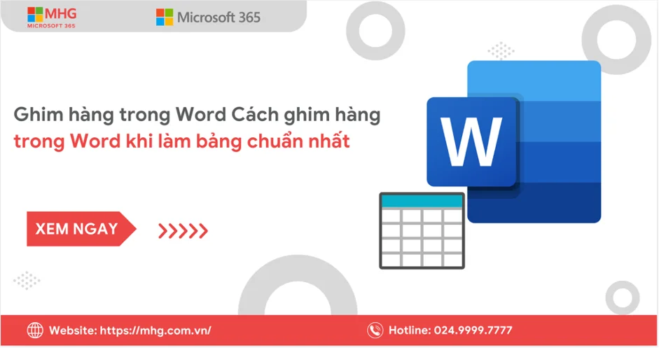 ghim hang trong Word