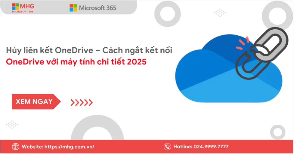 huy lien ket voi onedrive