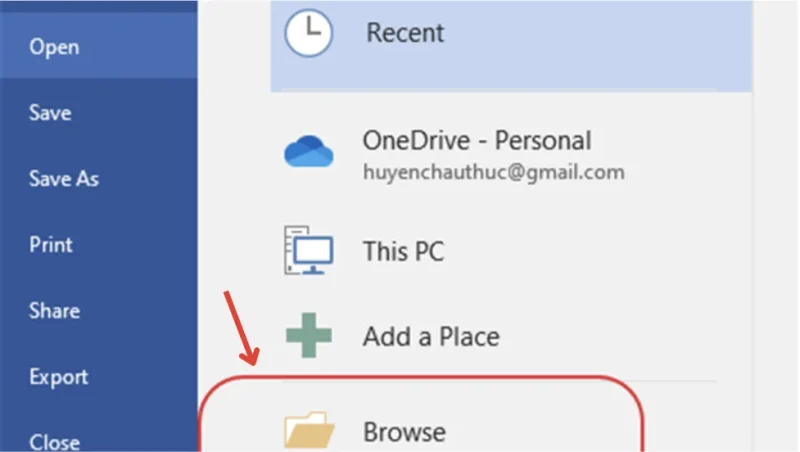 Sử dụng tính năng Recover Text from Any File
