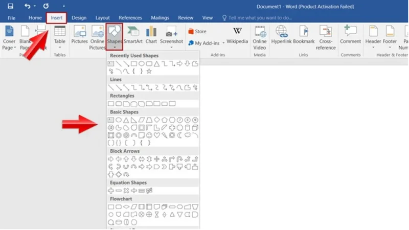 Vẽ sơ đồ bằng Shape trong phần mềm Word
