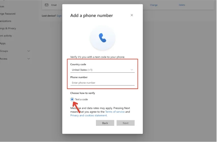 Cách xác minh tài khoản Microsoft bằng số điện thoại
