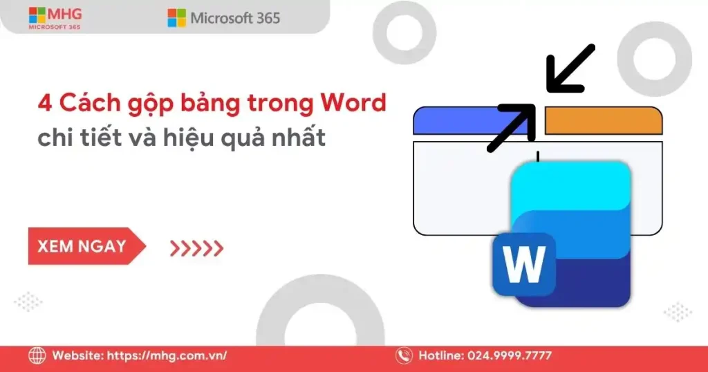 Cách gộp bảng trong Word