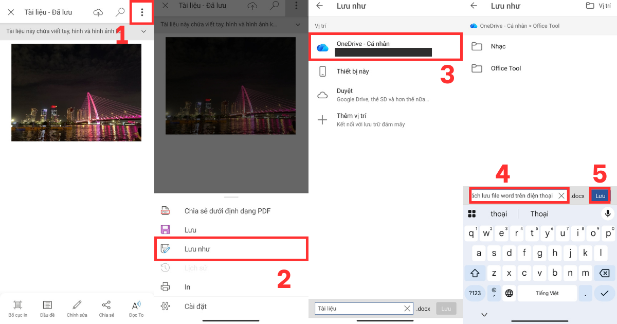 Cách lưu file Word trên điện thoại Cách lưu file Word trên điện thoại