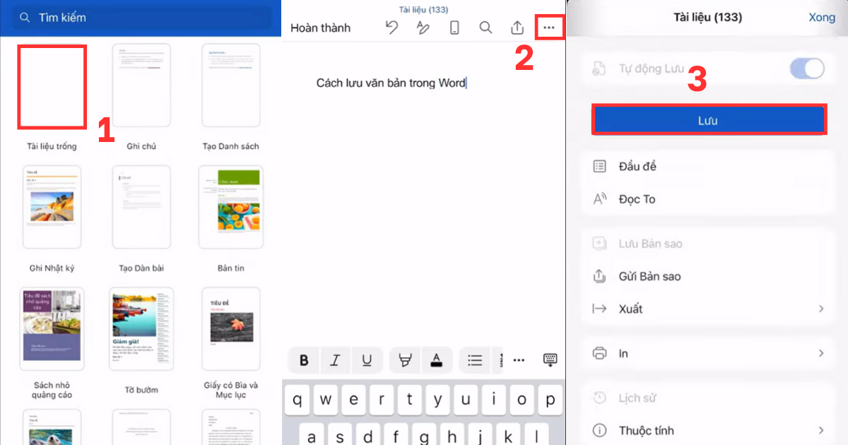 Cách lưu file Word trên điện thoại Cách lưu file Word trên điện thoại