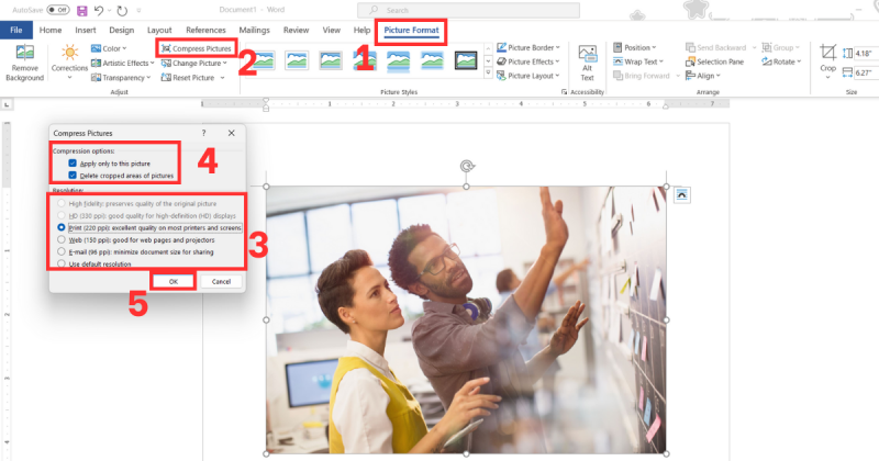 Các cách giảm dung lượng file Word trực tiếp trong Word