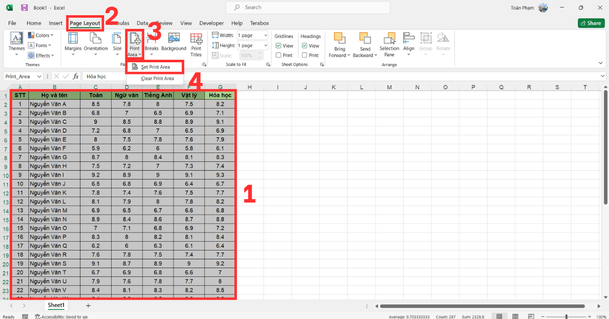 Cách in Excel