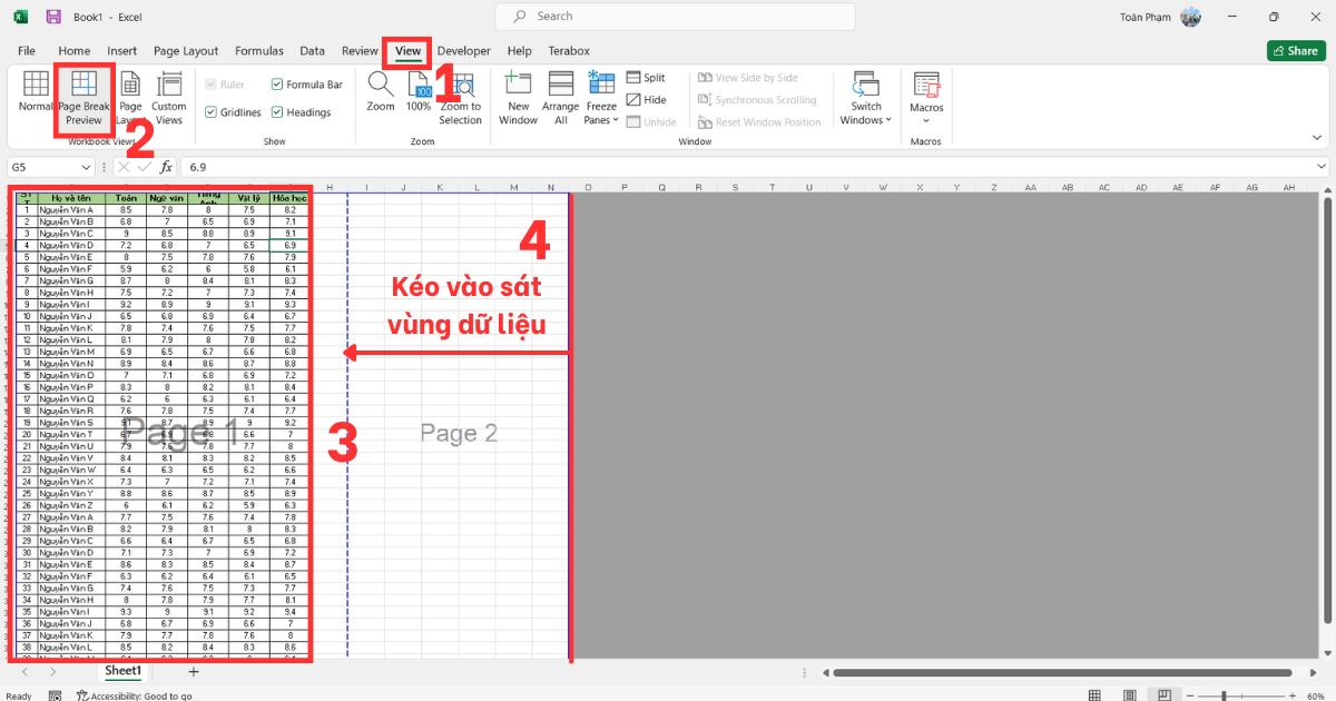 Cách in Excel