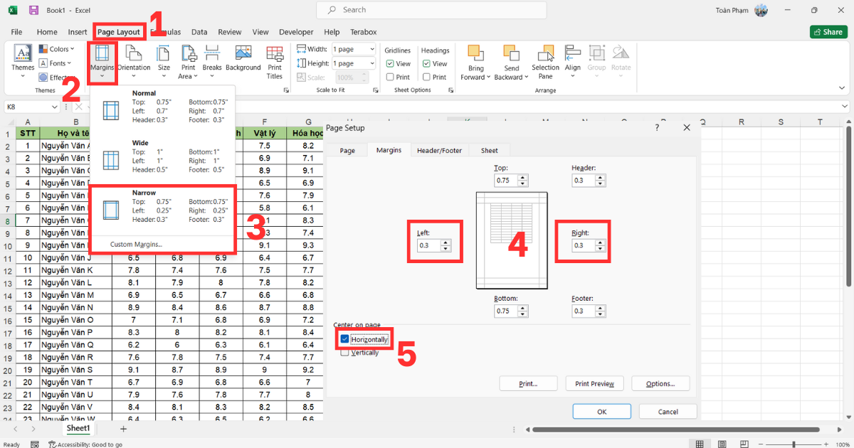 Cách in Excel