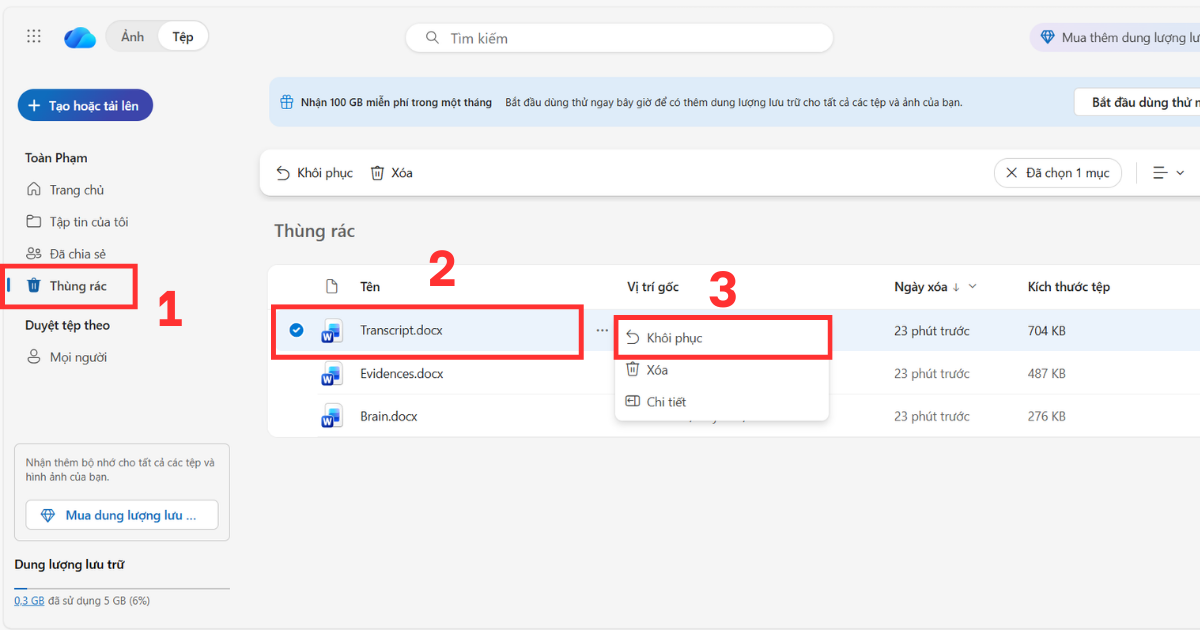 Cách xóa dữ liệu trên OneDrive Cách xóa dữ liệu trên OneDrive