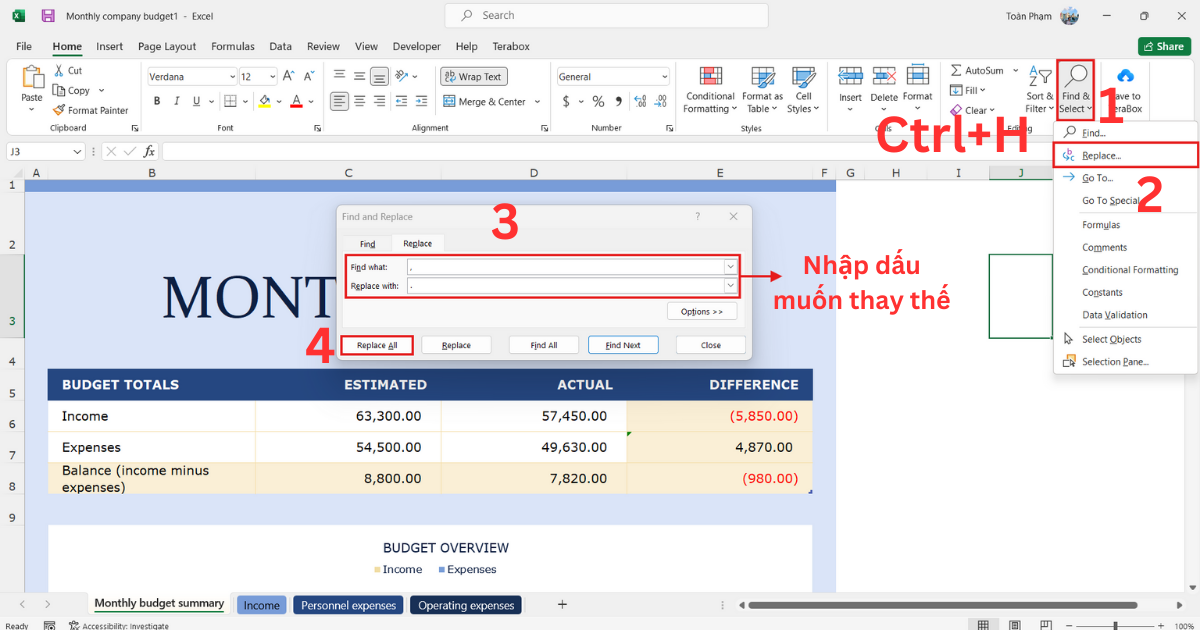 Chỉnh dấu chấm phẩy trong Excel