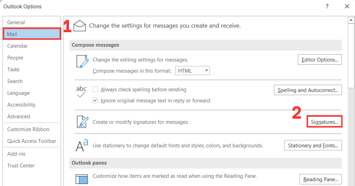 Chữ ký trong Outlook